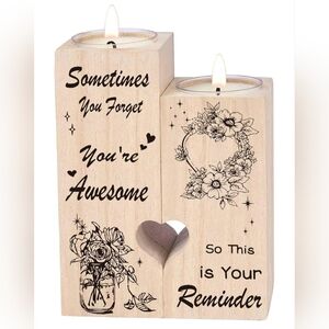 Sometimes You Forget You're Awesome Wooden Tealight Holder Insperational Gift